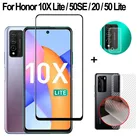 хонор 10х лайт Защитное стекло Honor 50 10X Lite + объектив + задняя пленка, полным покрытием закаленное стекло Honor 10 X Lite 10i Glass Honor 20 Light 50 SE 50Lite Защитное стекло для экрана хонор 50 лайт