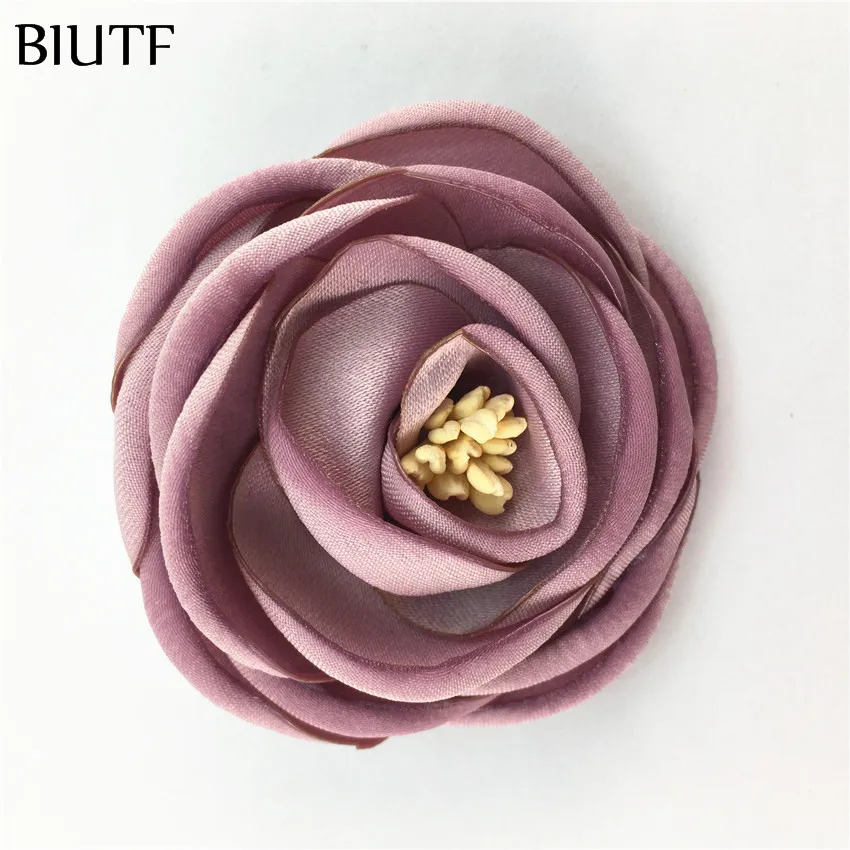 5 шт./лот корейский стиль винтажный сгоревший атласный цветок с тычинками зажимом