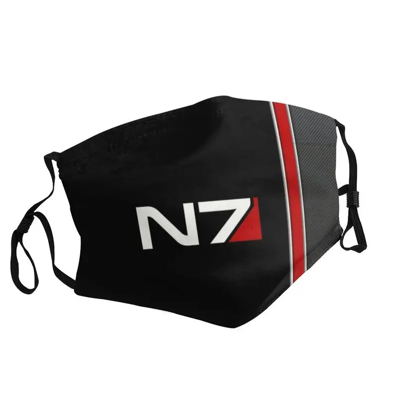 

Маска-эмблема N7 с эффектом массы, мужская маска от пыли, маска для видеоигр, защитный чехол, респиратор, моющаяся маска для рта