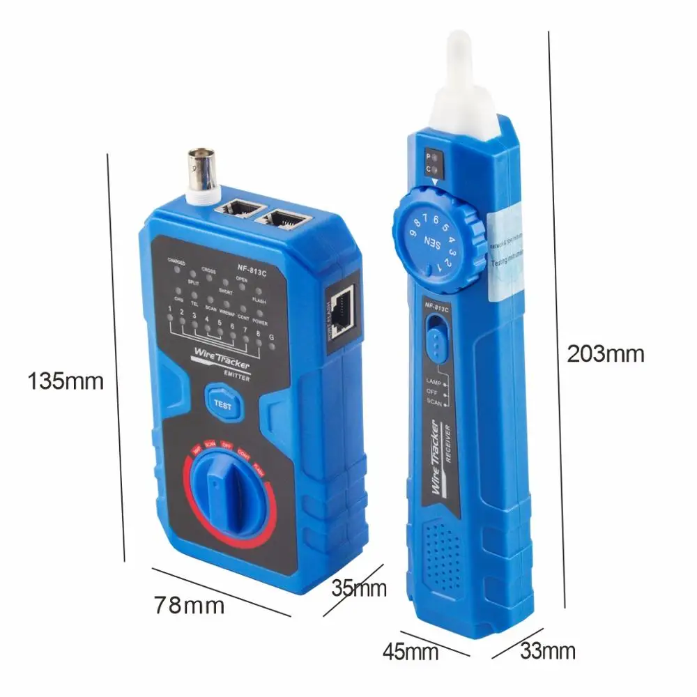 NOYAFA NF-813C Network Cable Tester For Ethernet LAN Cable Landline Testing Tool Circuit Detector Wire Tracker
