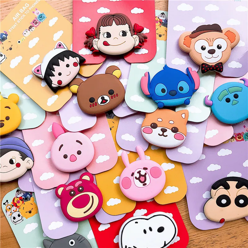 Круглый держатель для мобильного телефона с мультипликационным рисунком