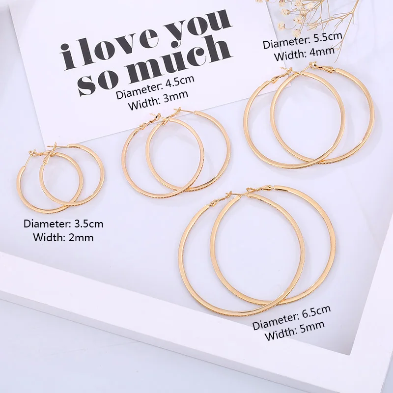 Женские простые серьги кольца MAIKALE большие круглые золотого и серебряного цвета