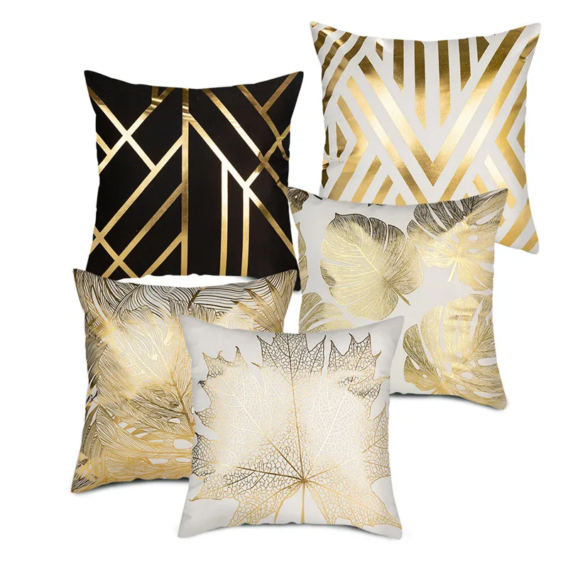 Fuwatacchi черный золотой фольги горячего тиснения наволочка Подушка с