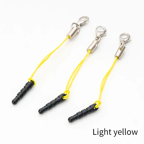 Light yellow 100 шт./лот, застежка "Лобстер", заглушка от пыли, ремешок, ремешок для мобильного телефона, lasso, Шарм с подвеской на цепочке, ручная работа, сделай сам - Цвет: Light yellow