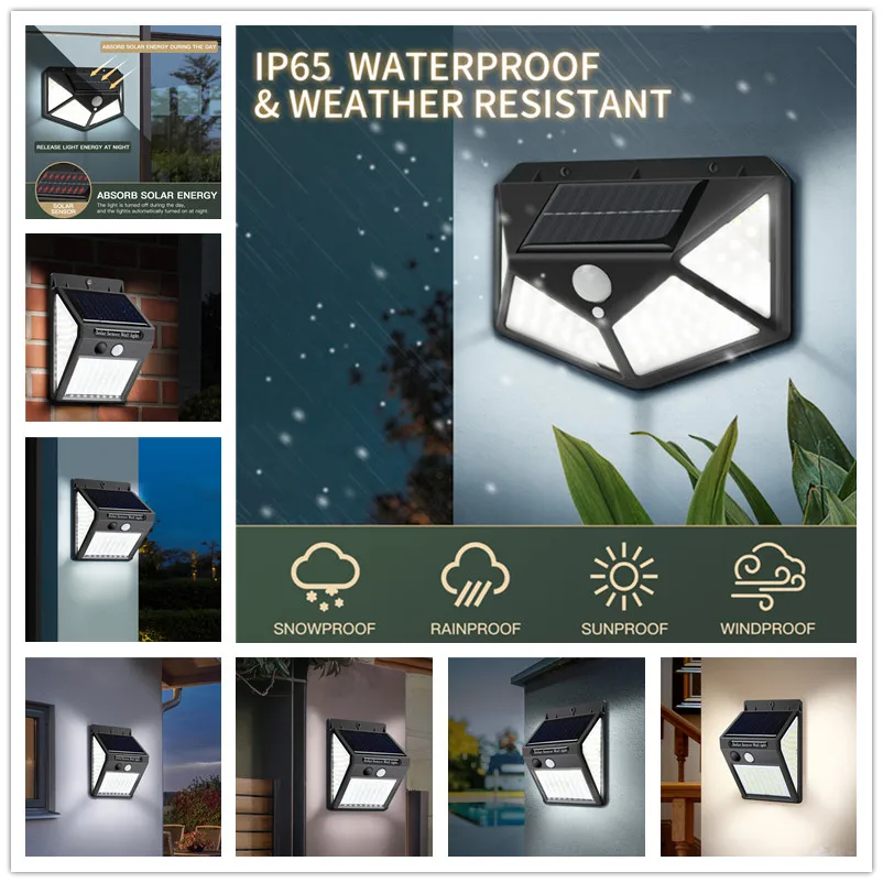 

Outdoor Solar Lights Solar Powered PIR Motion Sensor Wall Lamp Waterproof Street Light Sunlight for Garden Decoration Outdoor