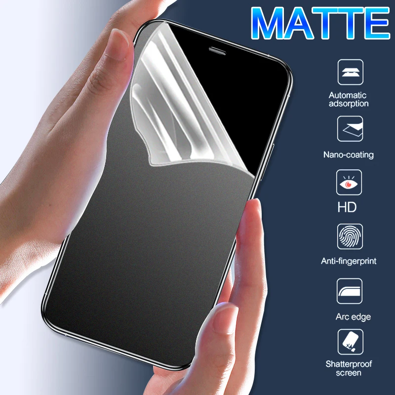 

2Pcs Matte Hydrogel Film For iPhone X XS Max XR Screen Protector For iPhone 12 11 Pro Max Mini 6 6S 7 8 Plus SE 2020 Not Glass