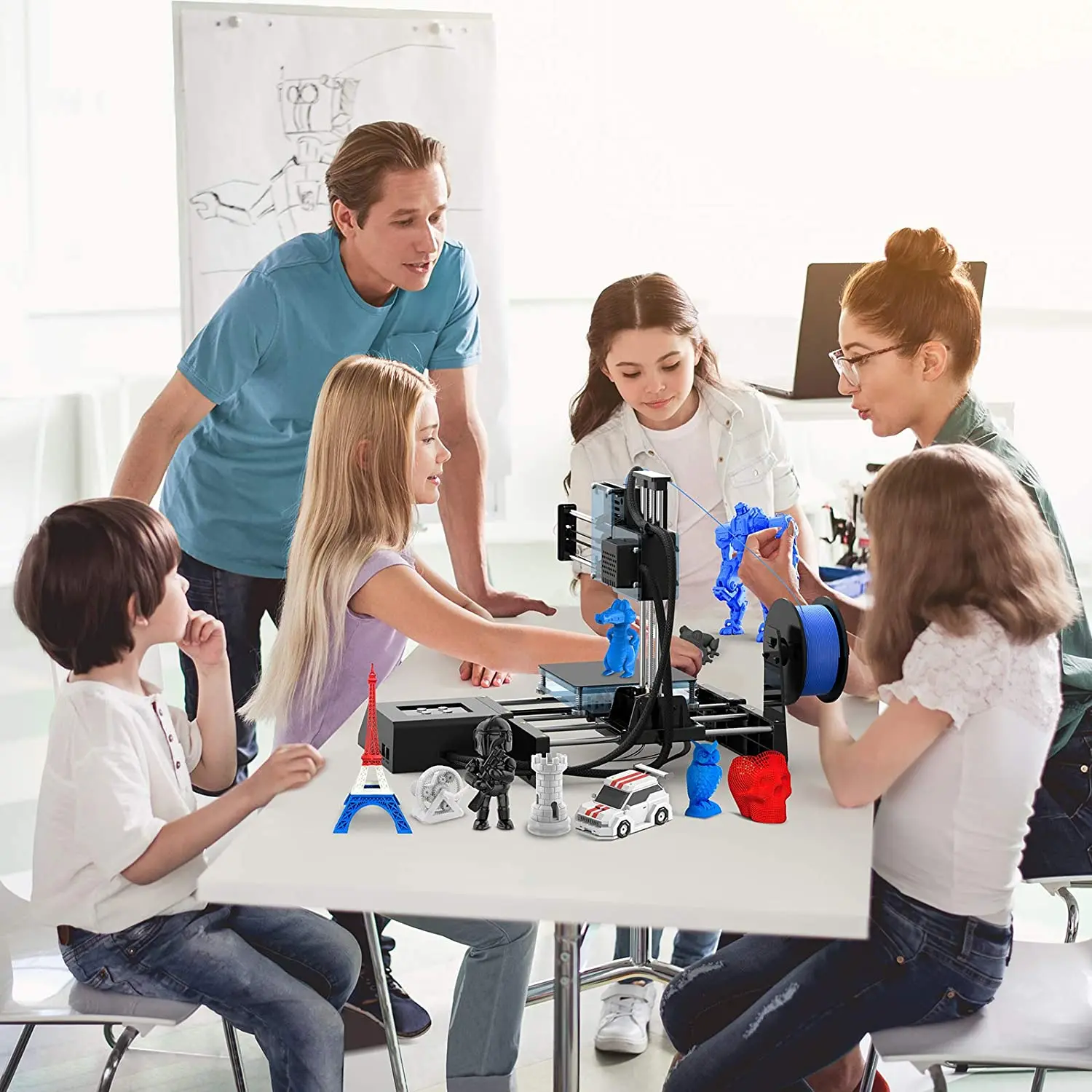 Настольный мини 3D-принтер и лазерная гравировка 2 в 1 высокоточная печать