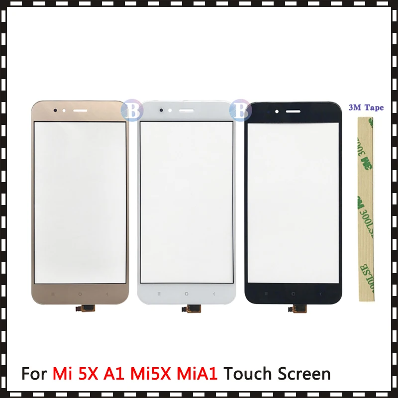 

AAA высокое качество 5,5 "для Xiaomi Mi 5X A1 Mi5X MiA1 сенсорный экран дигитайзер Датчик внешняя Передняя стеклянная линза Панель