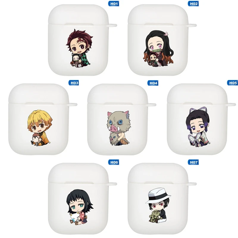 Demon Slayer: Kimetsu No Yaiba аниме шаблон для Apple Airpods чехол Bluetooth наушники Защитный чехол силиконовый чехол для наушников