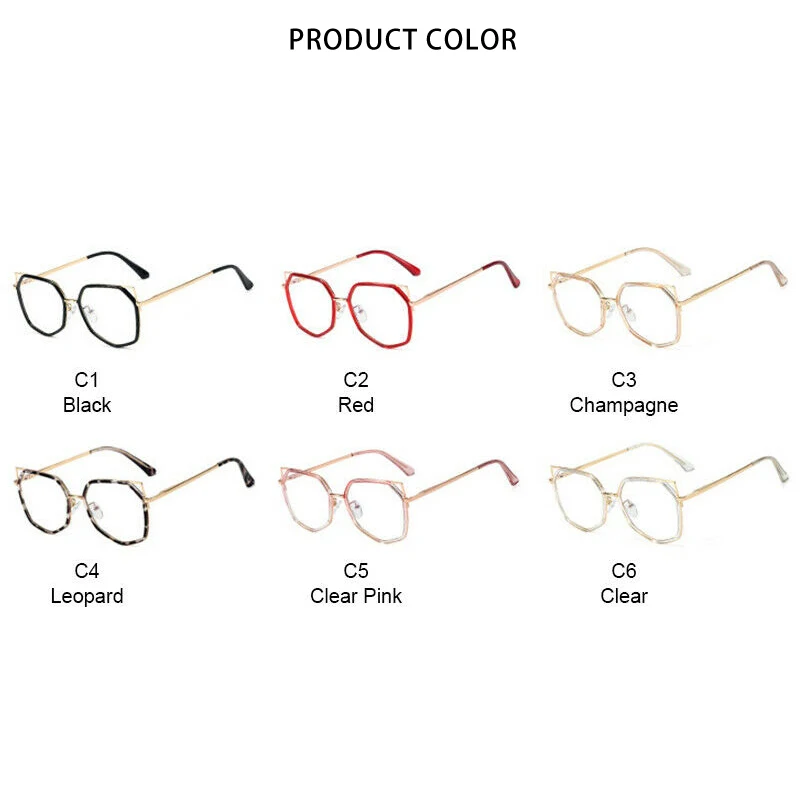 

ROYAL GIRL Metal Clear Lens Computer Eyeglasses Fashion Blue Light Blocking Glasses Women ss530