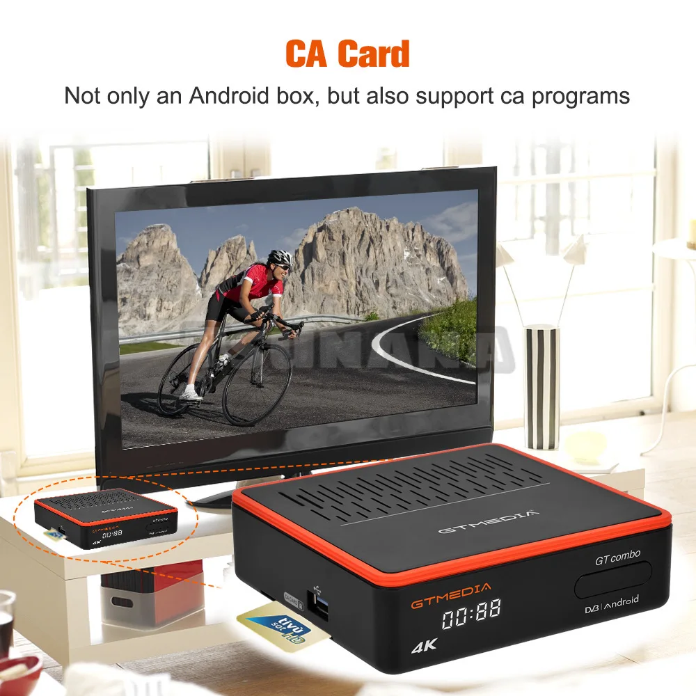 Satellite TV Receiver GTMEDIA GT Combo DVB-S2/T2/C ccam BT4.1 4K 8K Android 9.0 2G+16G BOX M3U Ccam built-in WiFi | Электроника