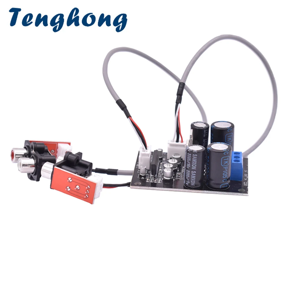 

Tenghong Vinyl Record Player Preamplifier Board MM MC Phono Board Preamplifier Moudle AC 12-16V With Lotus Socket 300MM Cables