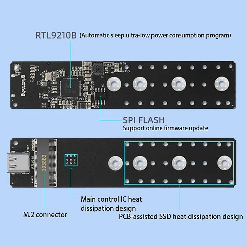 USB3.1 для M.2NVME ящик жесткий диск SSD Внешний твердотельный коробка Тип с разъемами