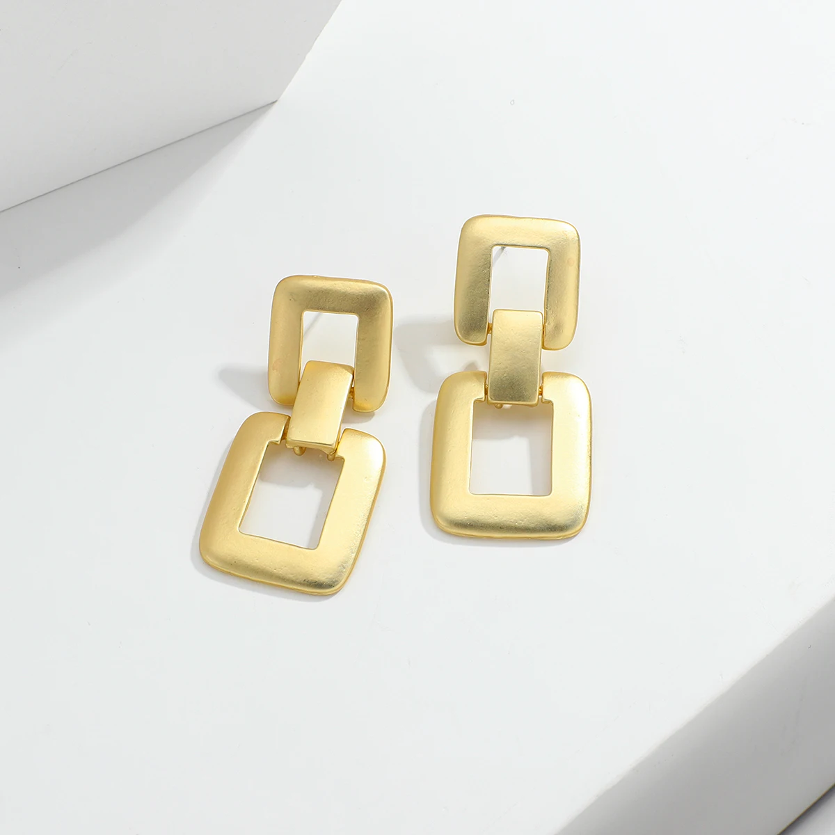 

AENSOA 2021 Fashion Matte Gold Color Earrings for Women Multiple Trendy Simple Geometric Metal Drop Earrings Party Jewelry Gift