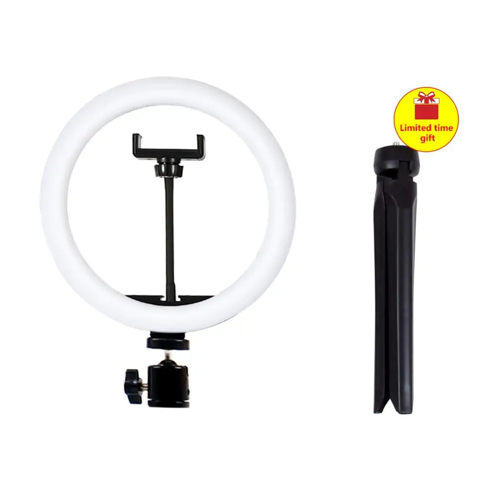 

10 Inch LED Selfie Ring Light USB Ring Lamp Photography Photo with Phone Holder 1.5M tripod stand for Smartphone Makeup