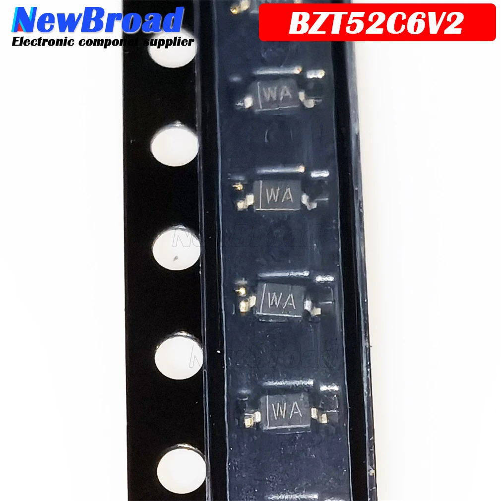 50 шт. SMD Diode BZT52C6V2 WA 6 2 V SOD-123 1206 стабилизирующая трубка напряжения | Электронные