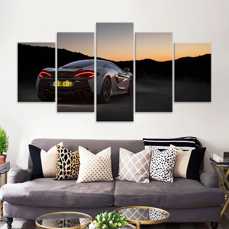 

Modern decoration canvas painting sunset scenery McLaren 570s home decoration modular modern super car poster living room