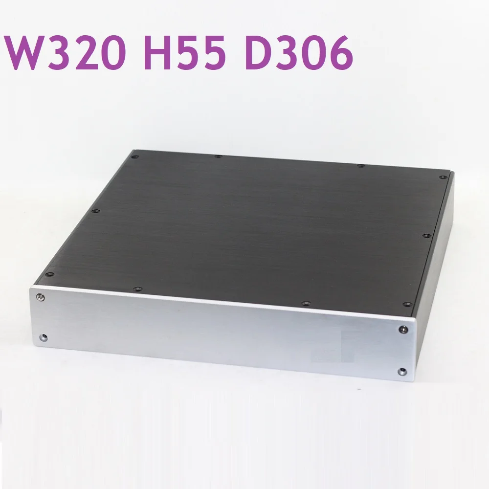 

W320 H55 D306 Anodized Aluminum Chassis Enclosure Preamp AMP Cabinet Amplifier Housing DIY DAC Decoder Shell Case Rear Class Box
