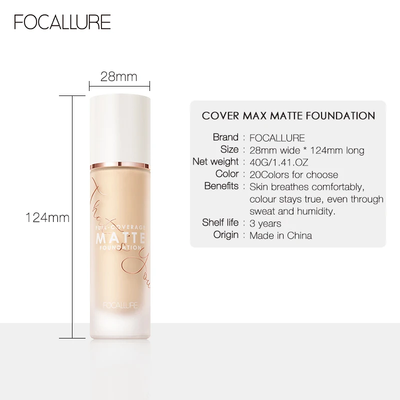 FOCALLURE Covermax тональный жидкий консилер водостойкая база для макияжа полное