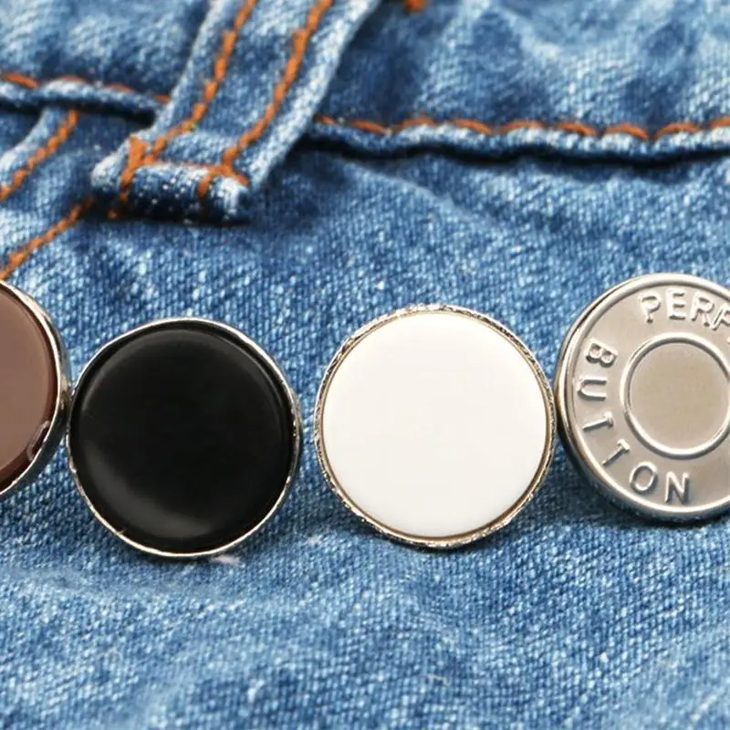 

Replacement Buttons Jeans Clip Snap Button Perfect Fit Instant Universal Buckles Thin Waist Detachable Pants Button