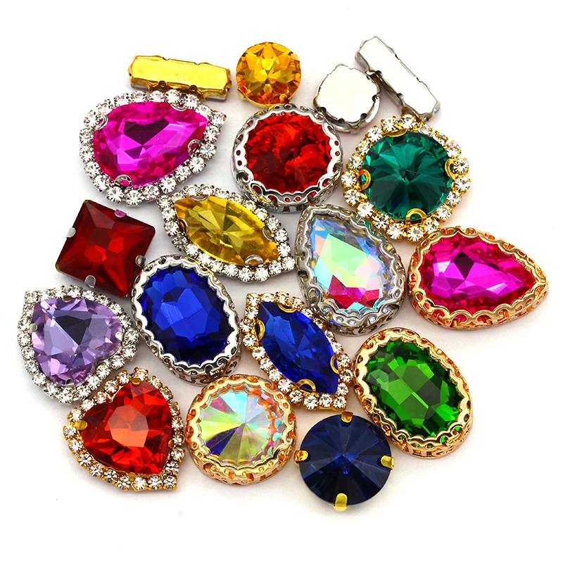 40 шт. яркие разноцветные хрустальные стразы в форме страз стеклянные аппликации