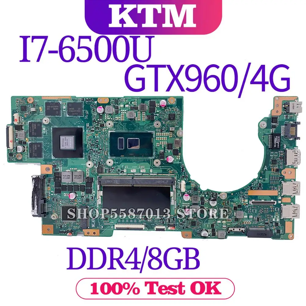 u5000 for asus k501uq k501ux k501uw k501uxm laptop motherboard k501u mainboard test ok i7 6500u cpu gtx960m4gb ddr4 8gb ram free global shipping