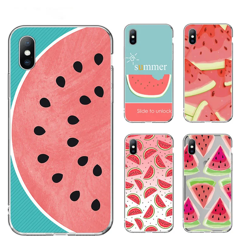 KJOEW летний арбузный лимонный чехол для iPhone X XS XR Xs Max мягкий TPU Прозрачный задний