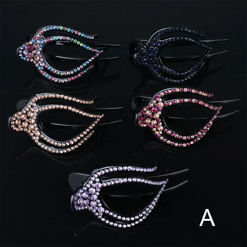 Горячие Стразы три зуба зажим для волос головной убор цветок аксессуары женщин