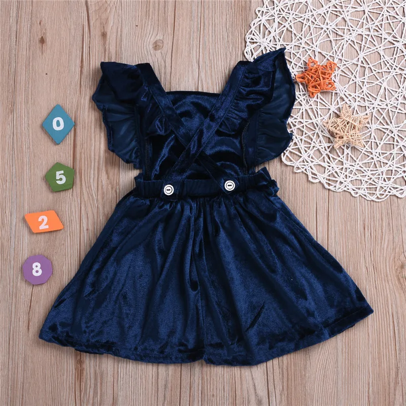 bunvel Toddler Newborn Baby Girls Dresses New Arriavl Velvet Girl Dress Ruffle Sleeveless Vestidos f | Детская одежда и обувь