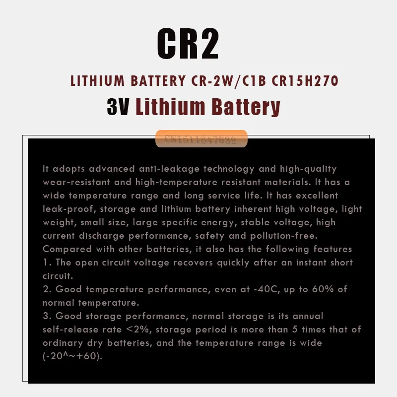 5 шт./лот Panasonic CR2 3V CR15H270 850mah литиевая батарея батареи камеры