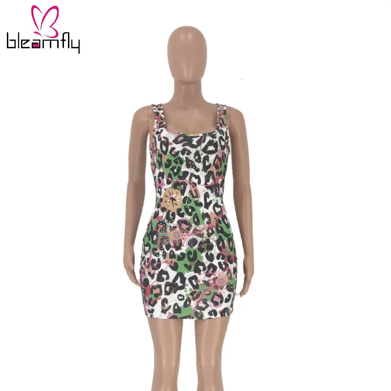 Женская новая летняя одежда с леопардовым принтом без рукавов круглый вырез выше