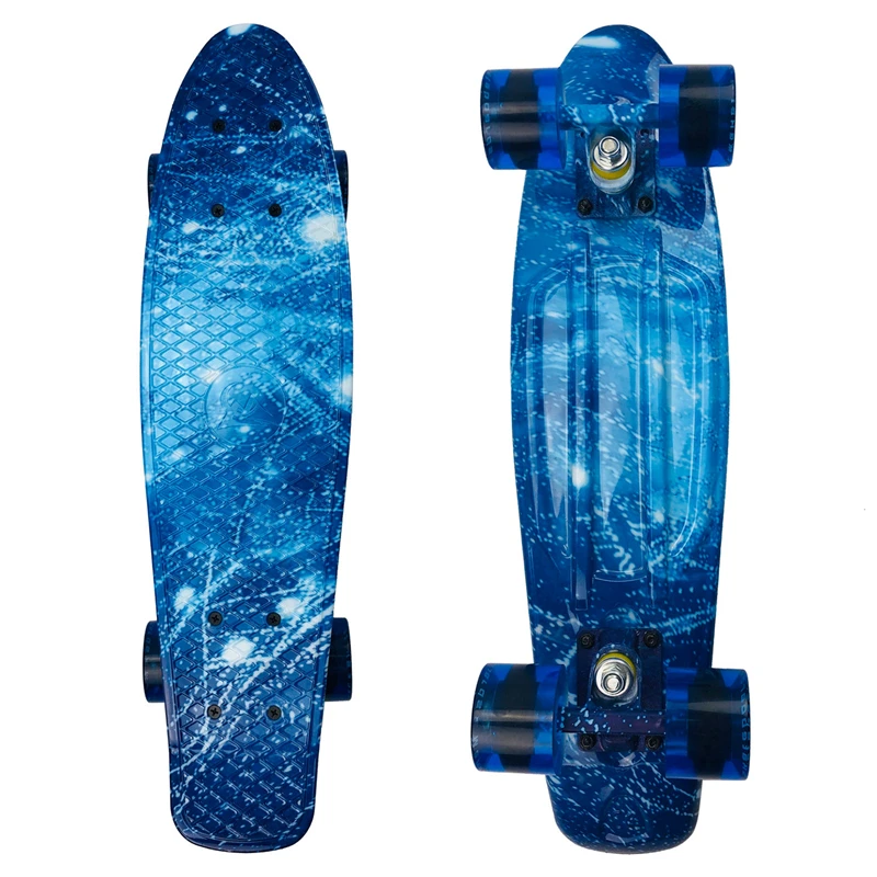 

Skateboard Cruiser Board Board Retro Longboard Skate Image Galaxy Complete Boy Girl Led Light