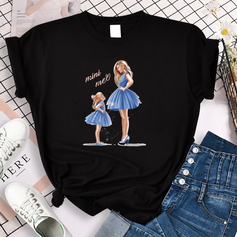 

2021 Alphabet Urban Summer Goth Design Manga Mother Short-Sleeve T-Shirt Korean Fashion Anime Cartoon T-Shirt for Women