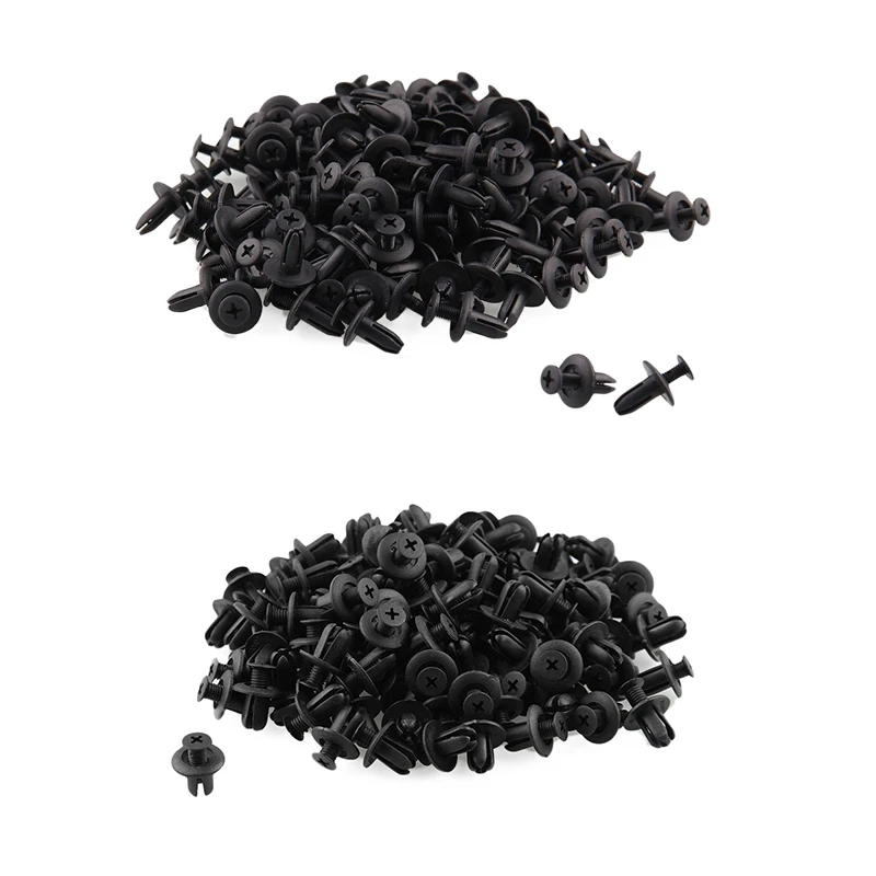 

120 X 6Mm Car Plastic Rivets Hole Dia Fastener Bumper Push Pin Clips & 120 X 8Mm Car Hole Plastic Rivets Fastener Bumper