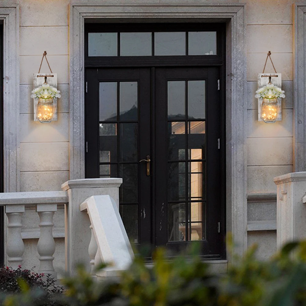 2 шт. стеклянная банка с завинчивающейся крышкой бра светодиодный Сказочный