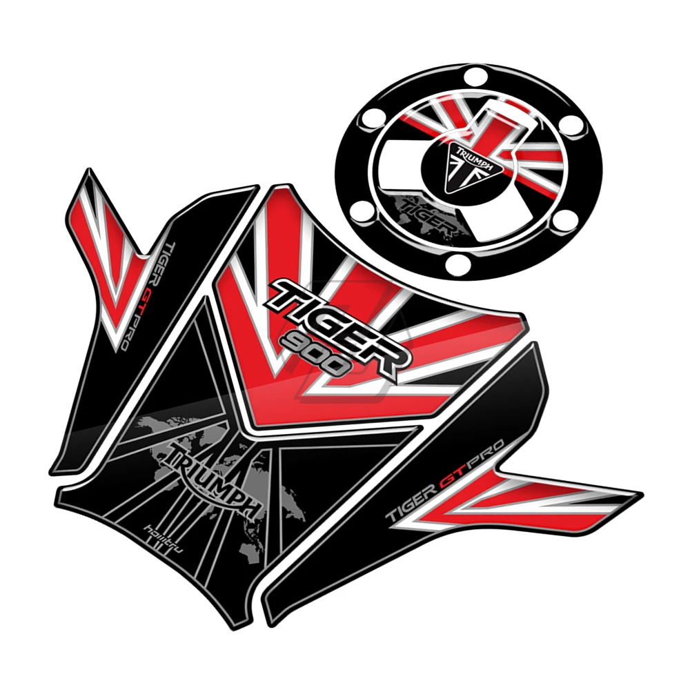 

For Triumph Tiger 900 Rally Pro 900GT 2020- Motorcycle Gas Tank Pad Protection Decals