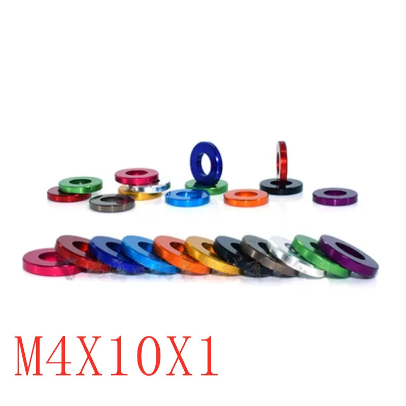 

10pcs/lot m4*10*1 colourful Anodized aluminum flat Washers Gasket