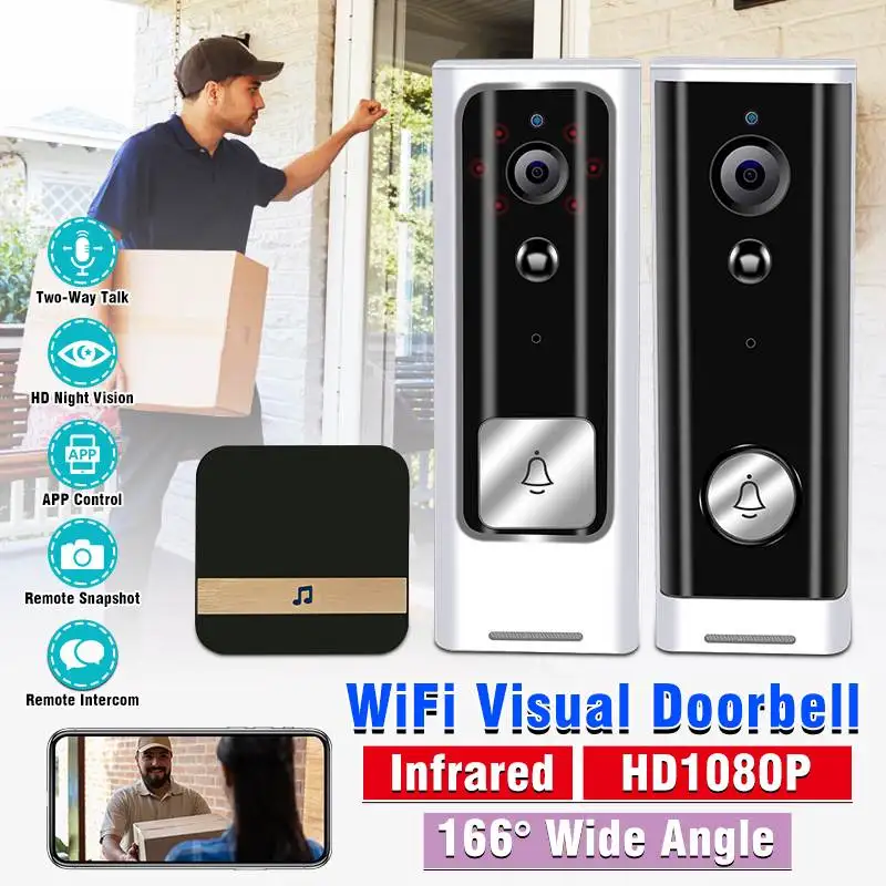 

Беспроводной дверной звонок для умного дома, 1080P, 20 МП, Wi-Fi
