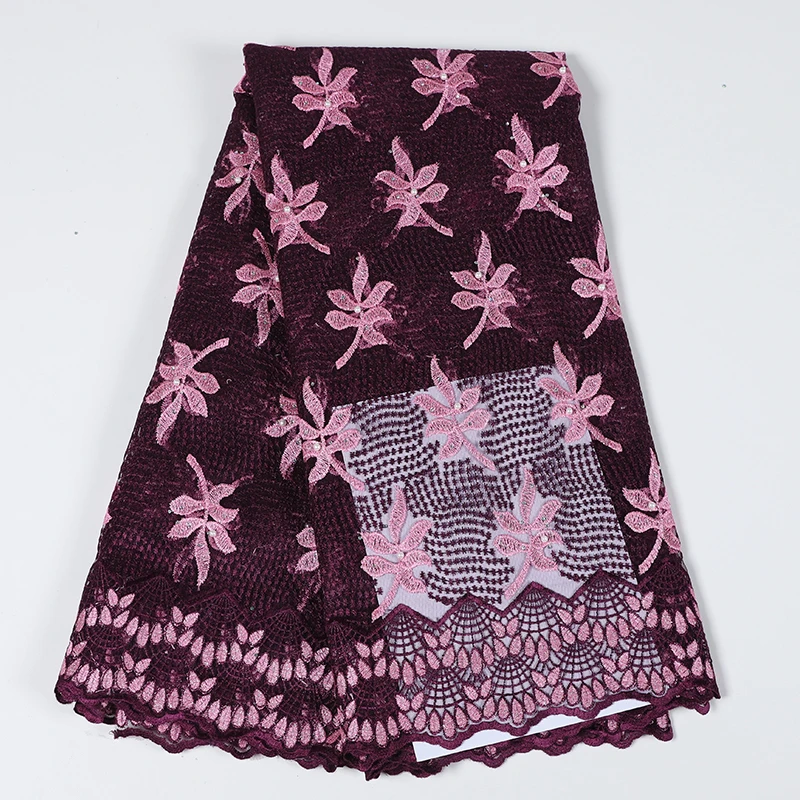 Новейшая белая африканская кружевная ткань высокого качества вышитая
