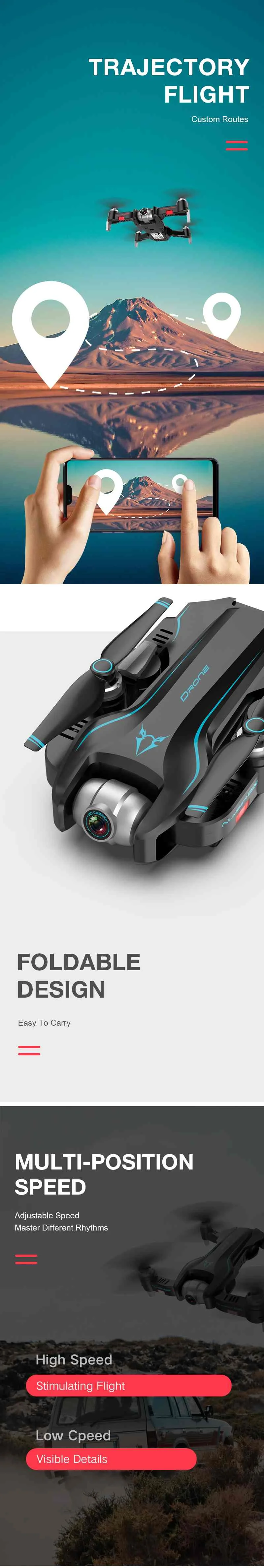 FUNSKY S20 wifi FPV с 4 K/1080 P HD камерой 18 минут время полета Интеллектуальный складной Радиоуправляемый Дрон Квадрокоптер