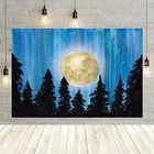 Фон для фотосъемки Avezano с изображением ночного леса, голубого звездного неба, Луны, сияющих звезд, детских портретов, Фотофон для фотостудии