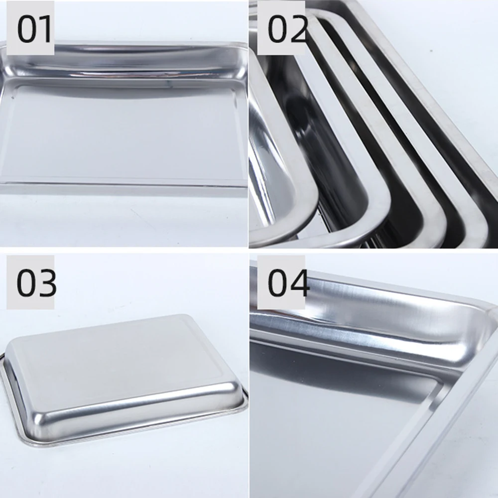 Нержавеющая сталь противень для выпечки прямоугольник лист печенья серебро