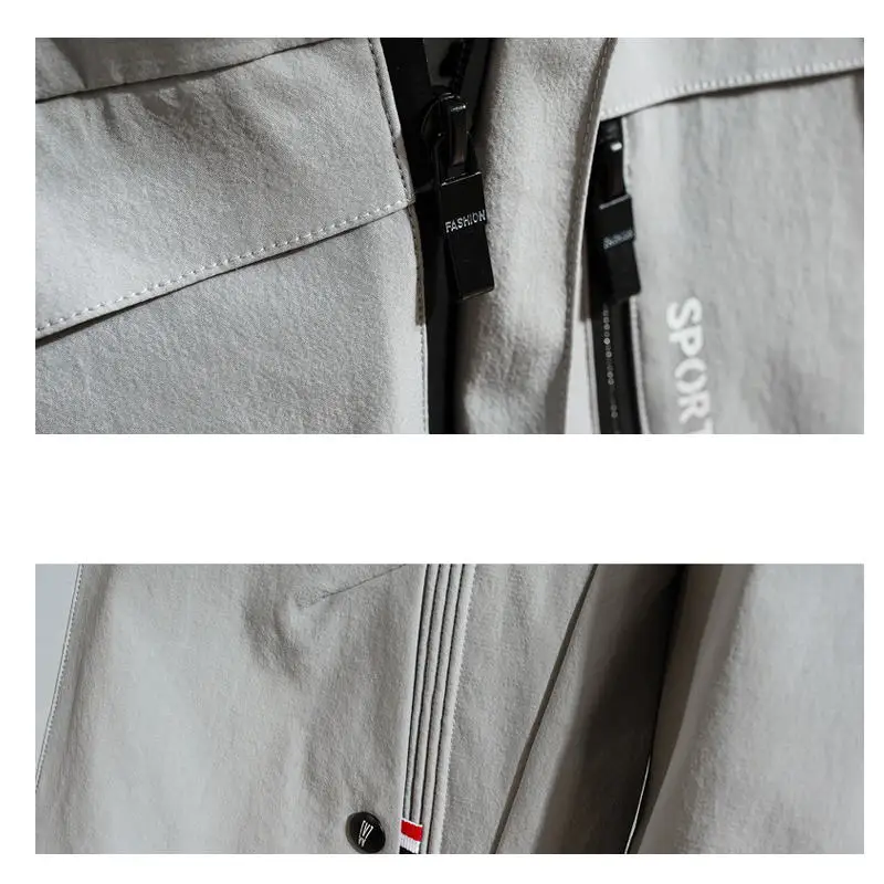 Куртка мужская приталенная с капюшоном Повседневная ветровка для молодых людей