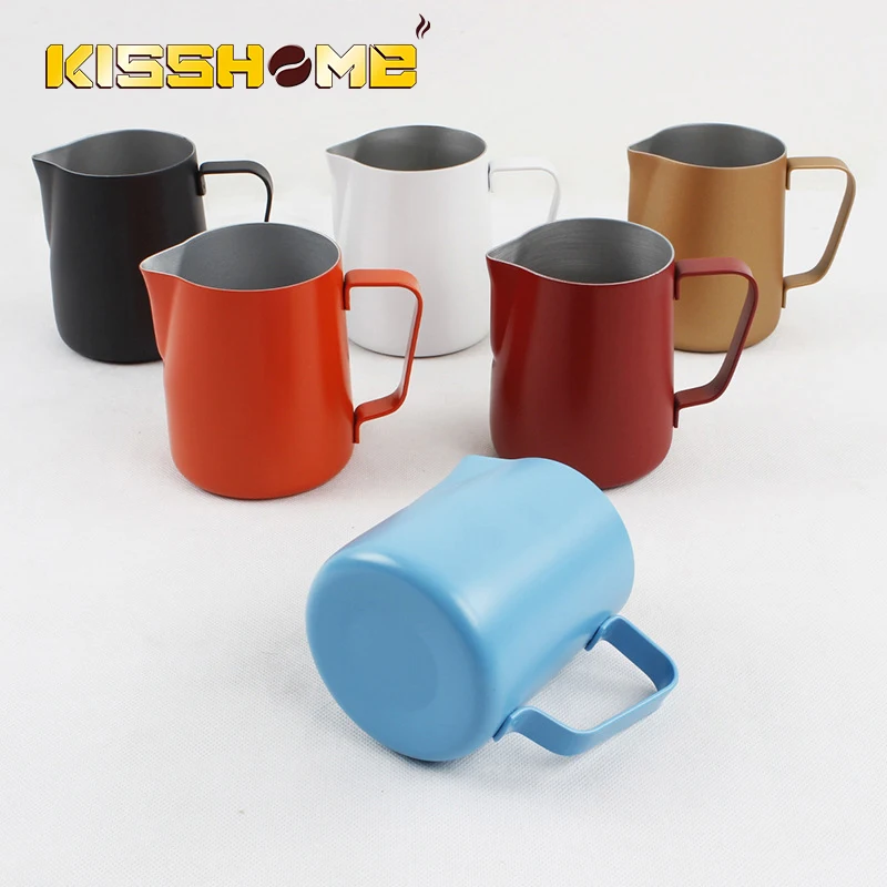 Цветной кувшин из нержавеющей стали чашка с цветком эспрессо капучино молочная