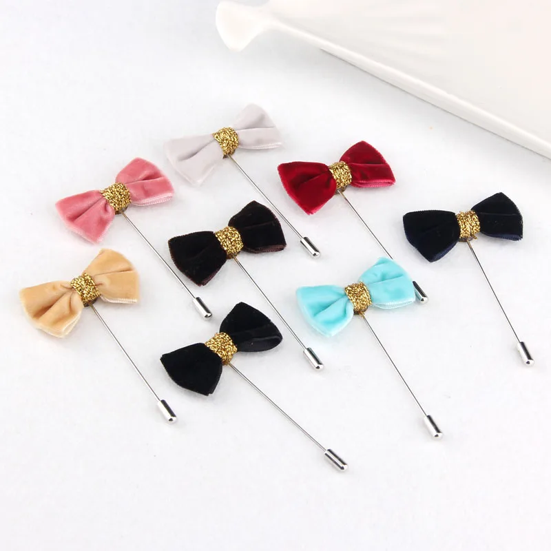 2 шт. Женская бархатная лента ручная работа Маленький бант брошь булавка