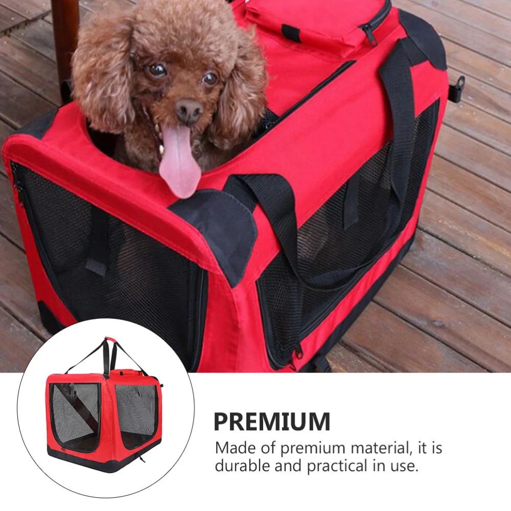

1pc Creative Pet Outdoor Storage Box Breathable Box Portable Pet Cage (Red)