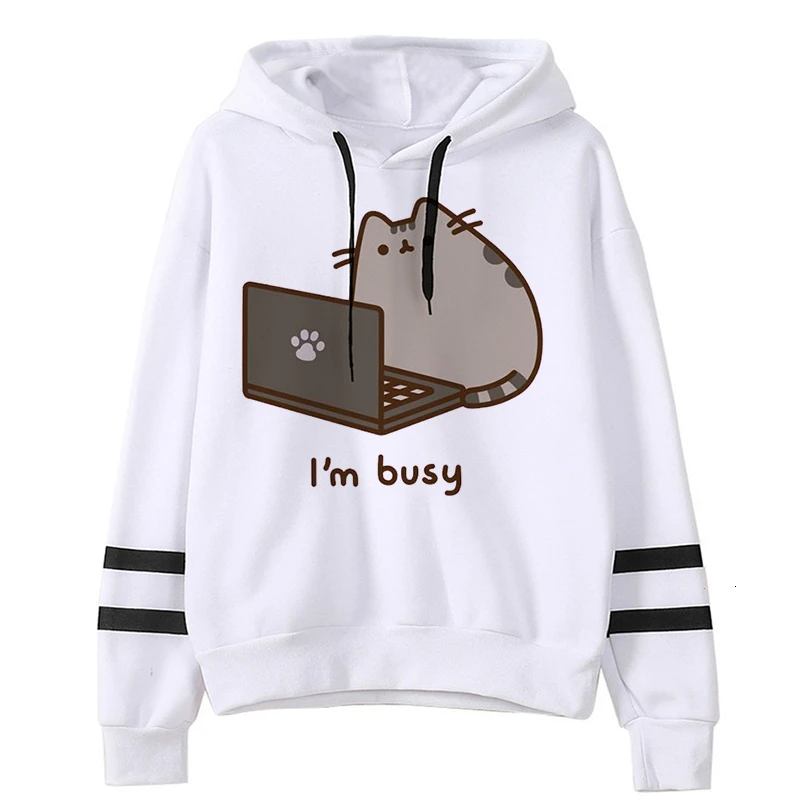 Kawaii Cat Harajuku забавные толстовки с героями мультфильмов для женщин Ullzang милый