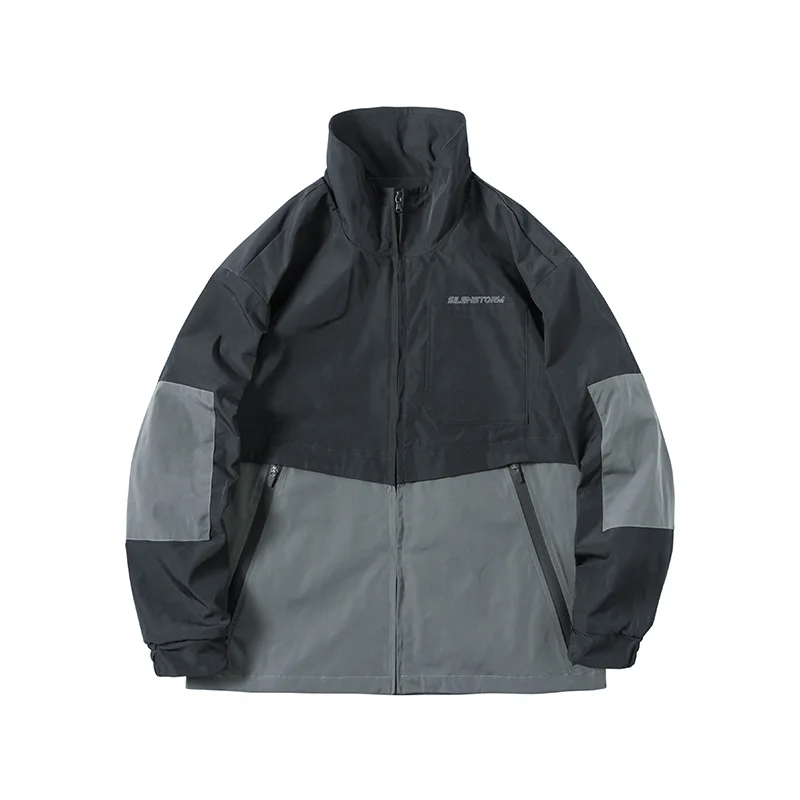 Женская непродуваемая куртка силенбур Techwear контрастного черного цвета модная