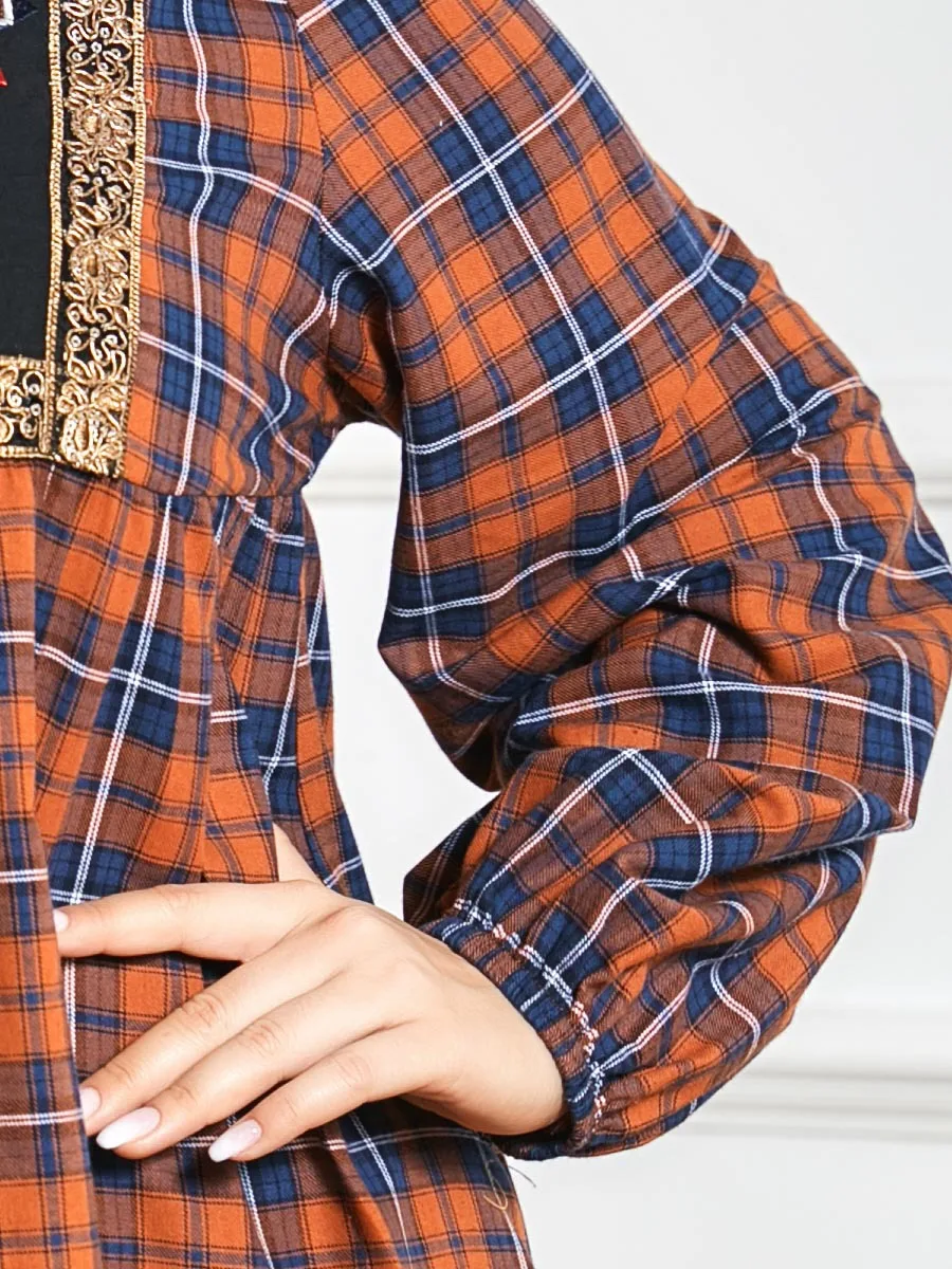 

Plaid Muslim Abaya Dress Women Embroidery Ramadan Hijab Dresses Jilbab Turkey Islamic Vestido Moroccan Kaftan Arabic Elbise 2021