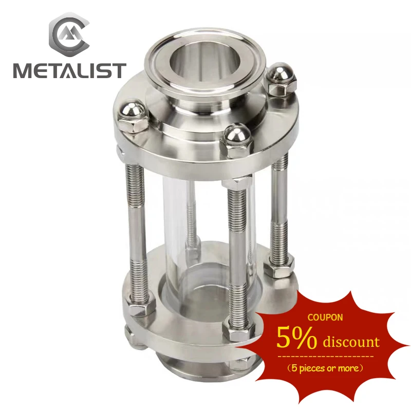 METALIST OD 76mm SS304 Stainless Steel Sanitary Straight Sight Glasses Fitting 3&quot 91mm Tri Clamp For Home Brew | Обустройство